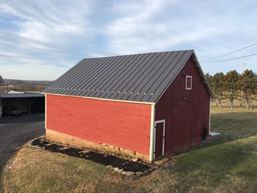 Dark Bronze Standing Seam – Historic Shed – Carroll County, Maryland.